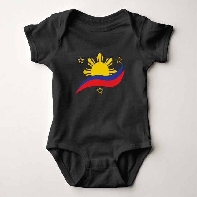 Filippinerna Filipino Pinoy Flagga T Shirt (Framsida)