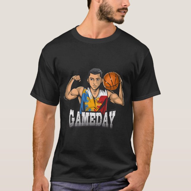 Filippinerna Filipino Sport Basketball Basket Boll T Shirt (Framsida)