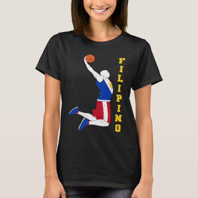 Filippinerna Filipino Sport Basketball Basket Boll T Shirt (Framsida)