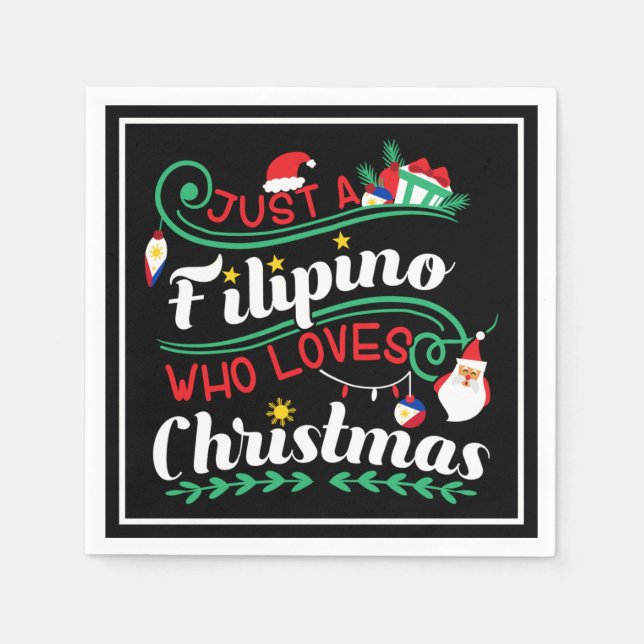 Filippinerna - Filipino Vem Kärlek jul Pappersservett (Framsidan)