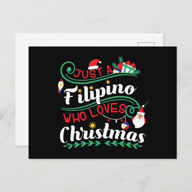 Filippinerna - Filipino Vem Kärlek jul Vykort (Fram/baksida)