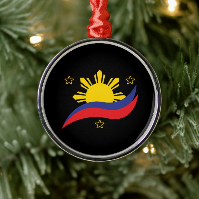 Filippinerna Filippinsk Pinoy Flagga Julgransprydnad Metall (Träd)