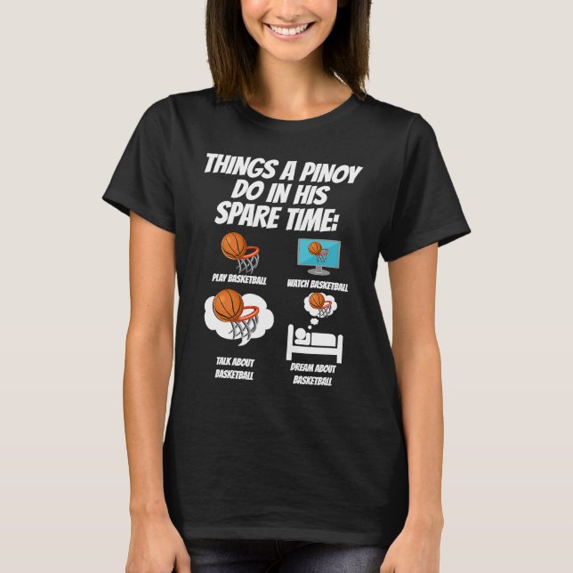 Filippinerna filippinsk sport basket saker jag gör t shirt (Framsida)