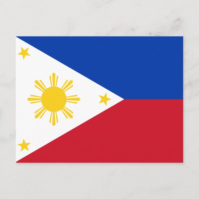 Filippinerna Flagga Filipino Flagga Vykort (Framsida)