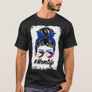 Filippinerna Flagga Filipino Mamma Messy Bun Mamma T Shirt