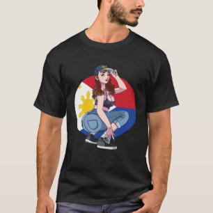 Filippinerna Flagga Filipino Pride Pinay Girl Fili T Shirt