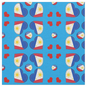 Filippinerna Flagga & Filippinerna Heart mode Fabr Tyg