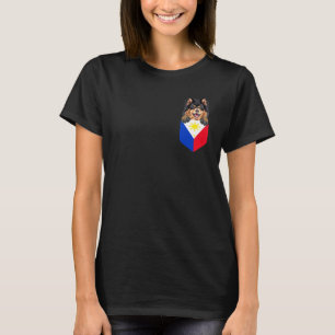 Filippinerna Flagga finska Lapphund-Hund i Pocket T Shirt