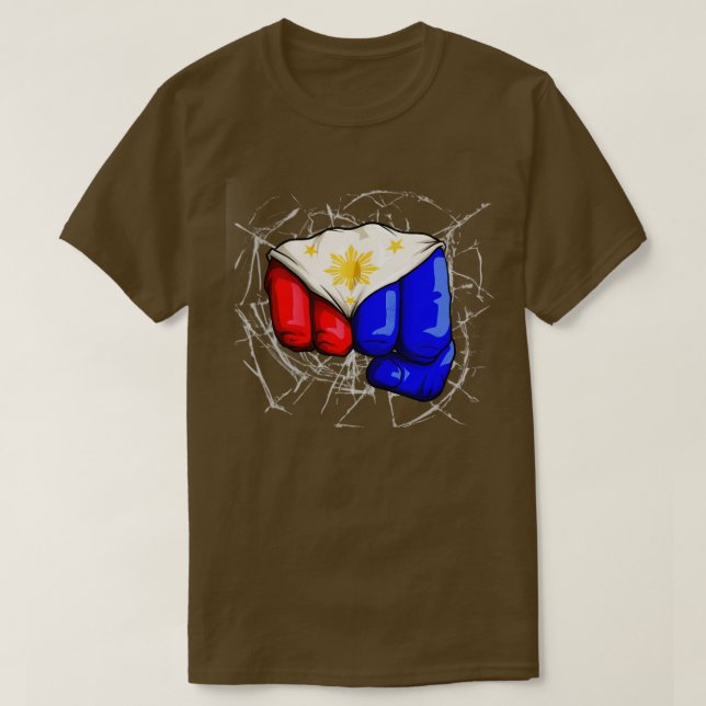 Filippinerna Flagga Fist Filipino Laban Lang Pinoy T Shirt (Design framsida)