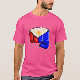 Filippinerna Flagga Fist Filipino Laban Lang Pinoy T Shirt