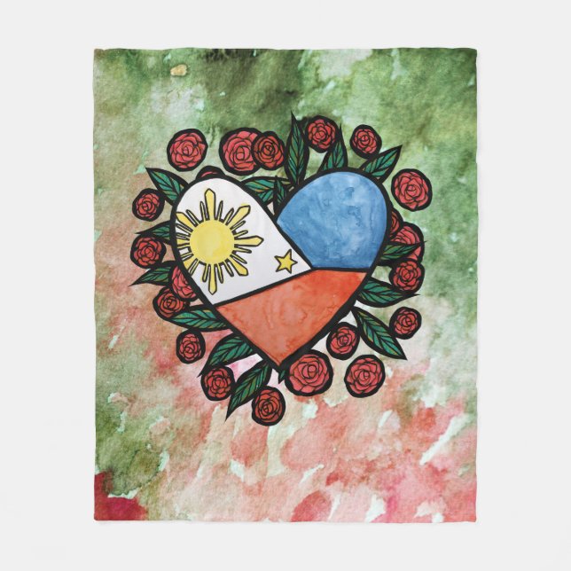 Filippinerna Flagga Fleecefilt (Framsidan)
