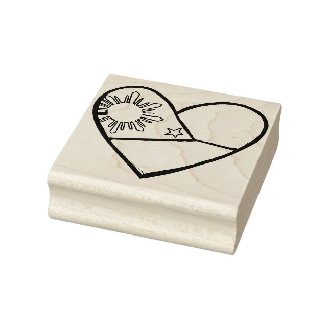 Filippinerna Flagga Heart Art Filipino Pride Pinay Stämpel (Stämpel)