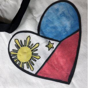 Filippinerna Flagga Heart Art Filipino Pride Pinay Tygkasse