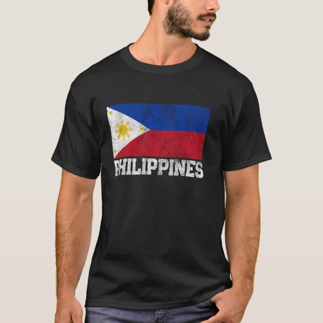 Filippinerna Flagga National Pride Roots Land Fami T Shirt (Framsida)