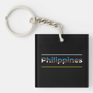 Filippinerna Flagga - Patriotic Cutout Lettering
