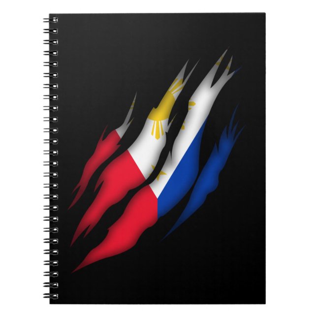 Filippinerna Flagga Proud Filipino Anteckningsbok (Framsidan)