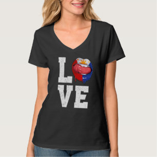 Filippinerna Flagga Soccer Fläkt Kärlek Filipino T Shirt