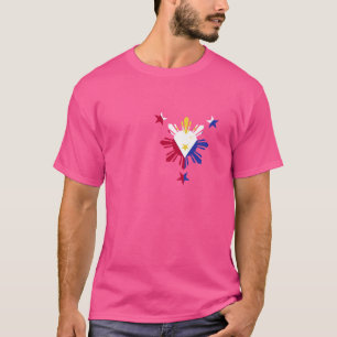 Filippinerna Flagga Stolta Filippinska Rötter Kult T Shirt