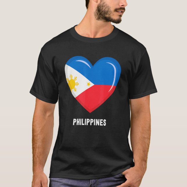 Filippinerna Flagga T Shirt (Framsida)