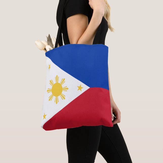 Filippinerna flagga tygkasse (Närbild)