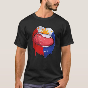 Filippinerna Fläkt Flagga Mouth Soccer Filipino T Shirt