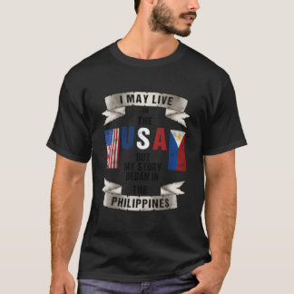 Filippinerna Förenta staterna Flagga för amerikans T Shirt