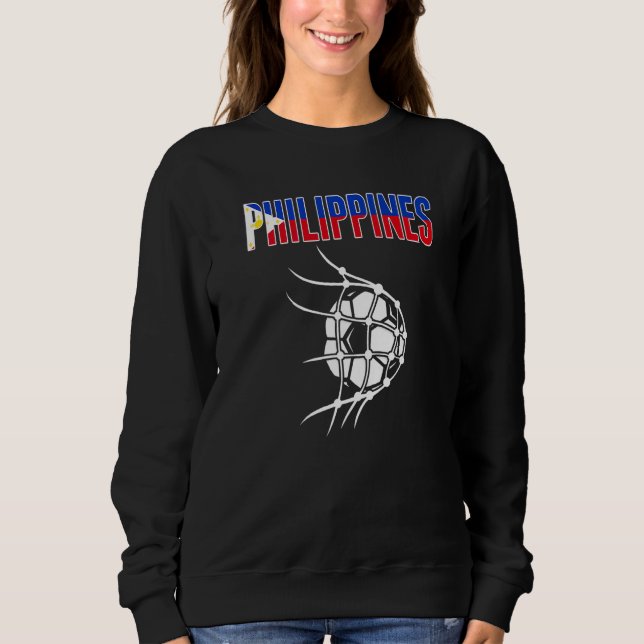 Filippinerna Fotboll I Nätet  Stöd Filippinska T Shirt (Framsida)