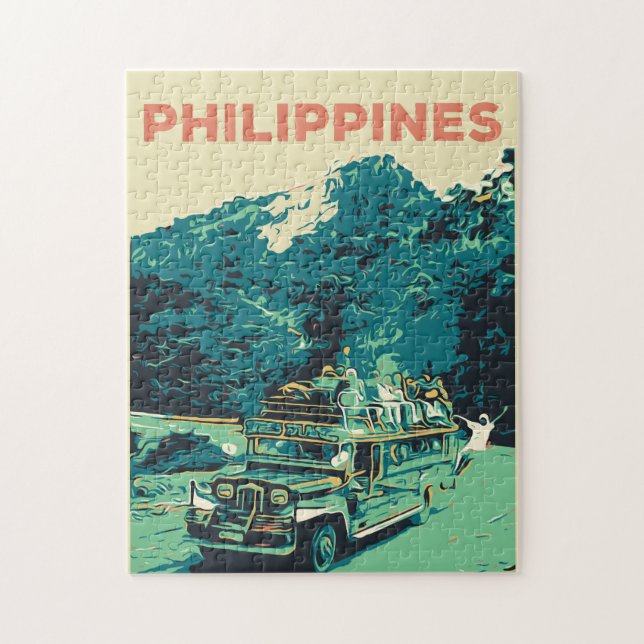 Filippinerna, jeepney i Luzon, centrala cordillera Pussel (Vertikal)