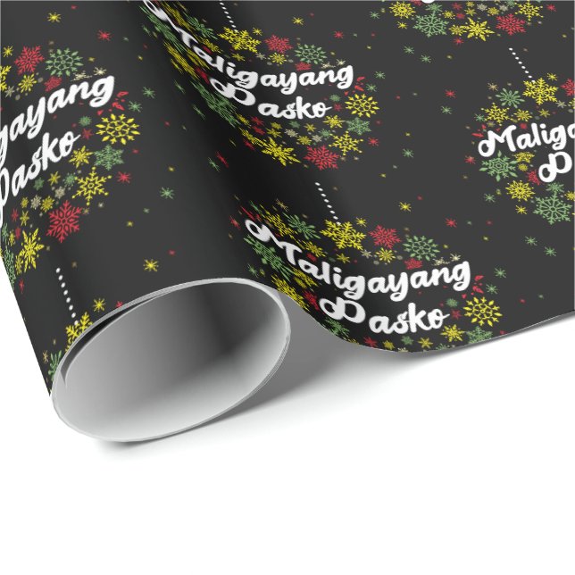 Filippinerna jul Maligayang Pasko Snöflingor Presentpapper (Rullad Hörn)