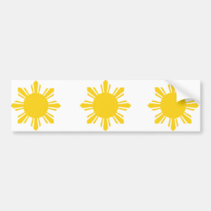Filippinerna   kantjusterade solen, Philippines Bildekal