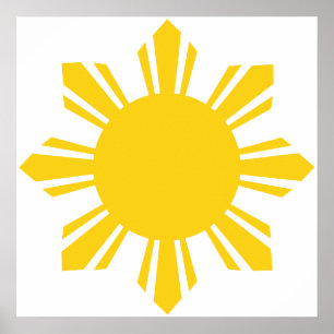 Filippinerna   kantjusterade solen, Philippines Poster