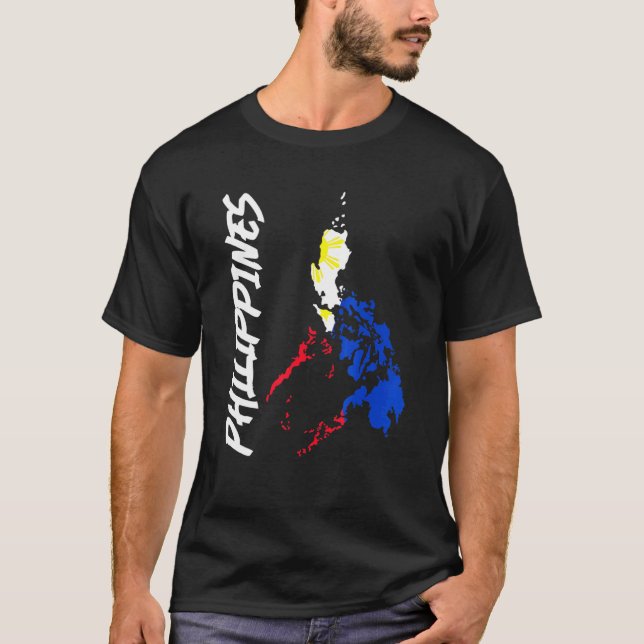 Filippinerna Karta Filipino Pride Pinoy Pinay T Shirt (Framsida)