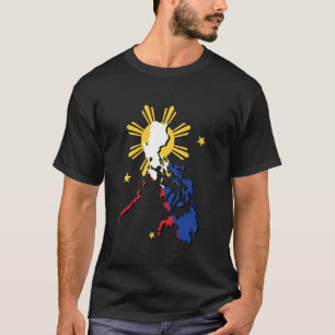 Filippinerna Karta Flagga Filipina Filipino Pride T Shirt