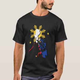 Filippinerna Karta Flagga Filipina Filipino Pride T Shirt