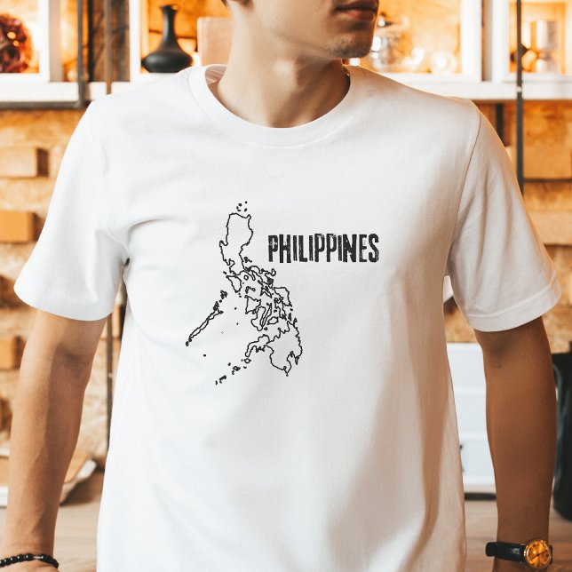 Filippinerna Land Karta, gränsgräns Gräns T Shirt (Skapare uppladdad)