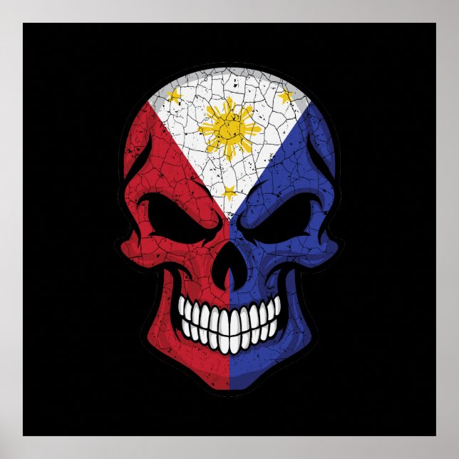 Filippinerna log Skull Flagga Poster (Framsidan)