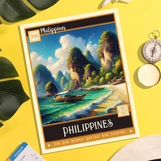 Filippinerna | Måla Vintage Vykort (Skapare uppladdad)