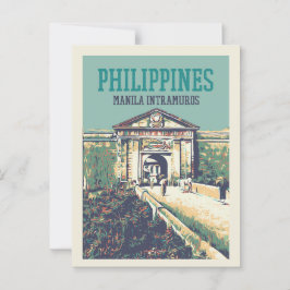 Filippinerna, Manila Intramuros Santiago fort Vykort