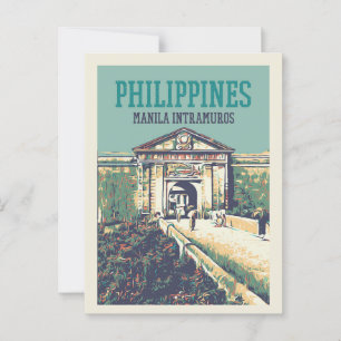 Filippinerna, Manila Intramuros Santiago fort Vykort