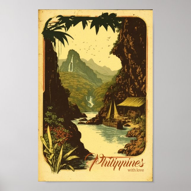 Filippinerna med kärlek vintage affisch (Framsidan)