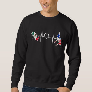 Filippinerna Mexiko Heartslag Filipino Mexican Fla Lång Ärmad Tröja