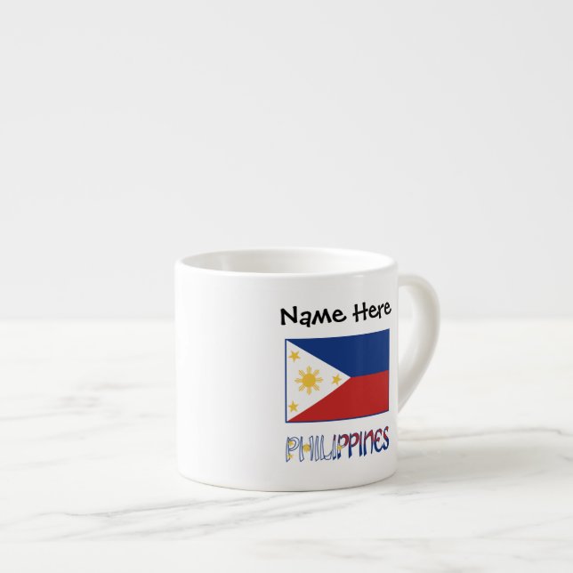 Filippinerna och Filippinernas Flagga Personlig Espressomugg (Framsida höger)