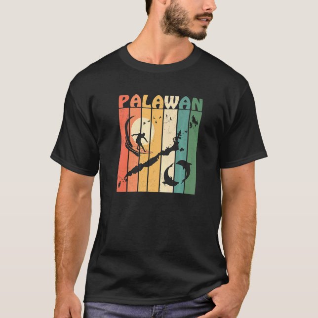 Filippinerna Palawan Surfing Premium T Shirt (Framsida)
