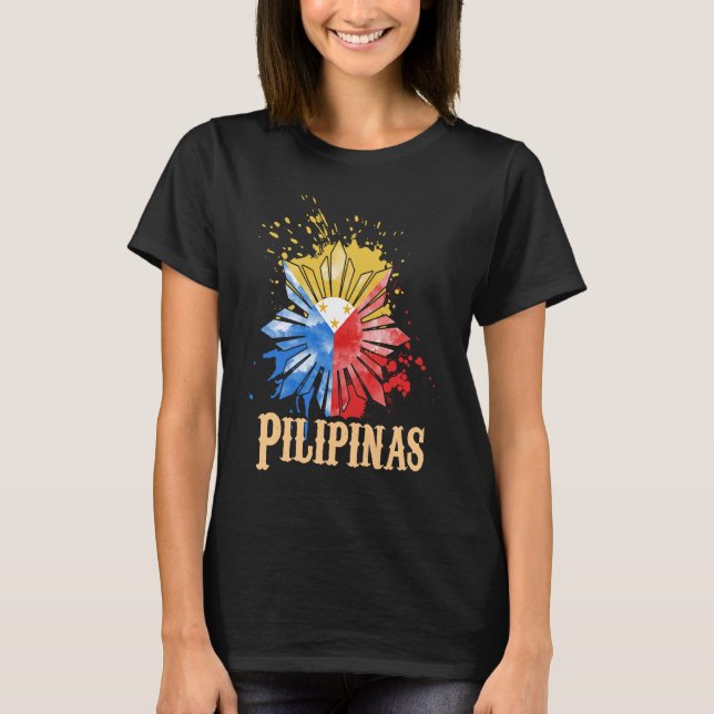 Filippinerna Pilipinas Filipino Filipina Pride Pro T Shirt (Framsida)