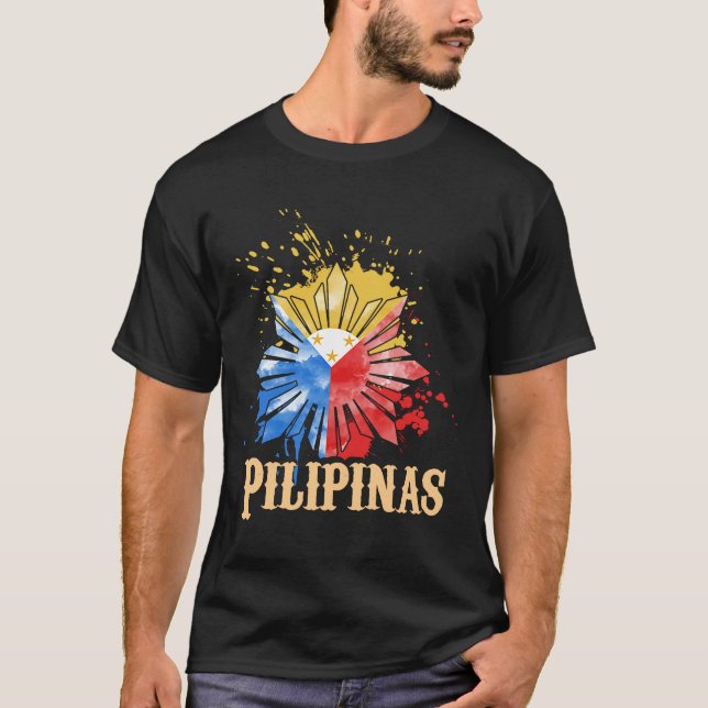 Filippinerna Pilipinas Filipino Filipina Pride Pro T Shirt (Framsida)