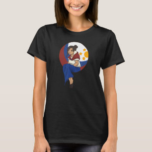Filippinerna Pinay Filipina Pride Proud Flagga Bea T Shirt