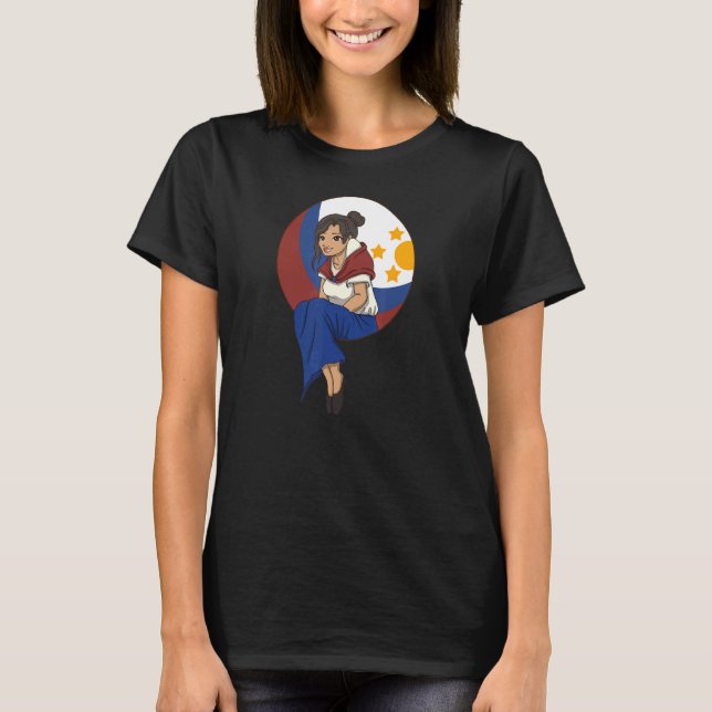 Filippinerna Pinay Filipina Pride Proud Flagga Bea T Shirt (Framsida)
