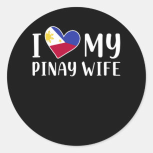 Filippinerna Pinay Kärlek Wife Pinoy Make Runt Klistermärke