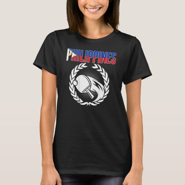 Filippinerna Ping Pong Support Philippine Bord T Shirt (Framsida)