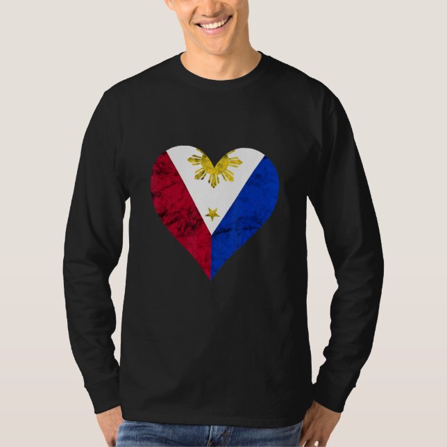 Filippinerna Pinoy Kärlek Pride Filipino Philippin T Shirt (Framsida)